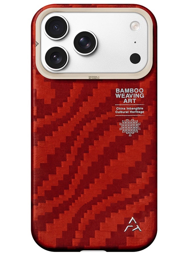 AIRITY Bamboo Fiber Protective Case for iPhone 17 Pro Max– Ultra Durable, Lightweight & Premium Design Red - Image 3